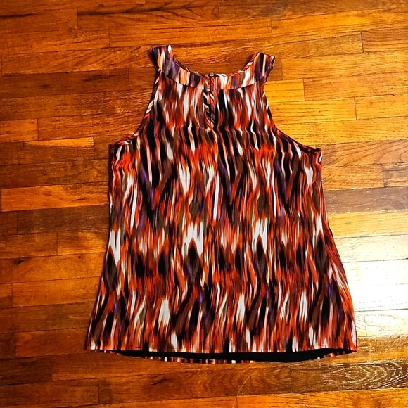 🔥SALE Calvin Klein Women's Sleeveless Multi-Colored Blouse - Picture 2 of 7